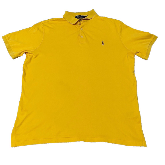Polo Ralph Lauren Shirt Yellow Golf Preppy Color Pony Classic Fit Pima 2XLT - Picture 1 of 7